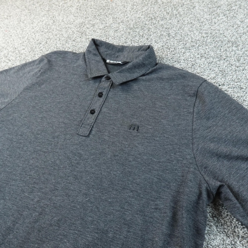 Travis Mathew Polo Shirt Mens XL Gray Pima Cotton Golf Performance Preppy Casual